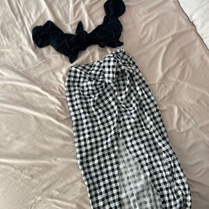 Zara split skirt set with crop top bralette